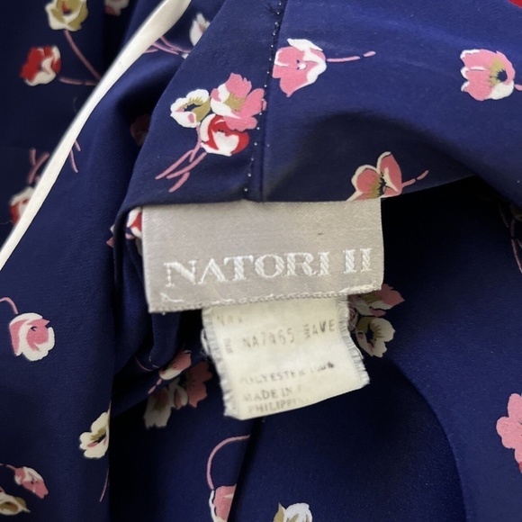 Vintage Natori II blue rose pattern robe - Picture 5 of 5
